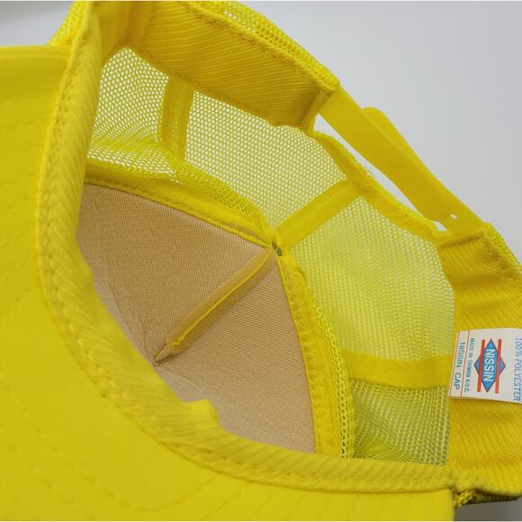 Vintage Advance Auto Parts Hat Cap Snapback Yellow Trucker PDQ Logo Patch 80's - Picture 8 of 16